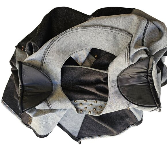 Devine Sport NY Asymmetric Denim Tunic Top Sz 22W Flare Hem Long Slv Boat Neck - Picture 10 of 15